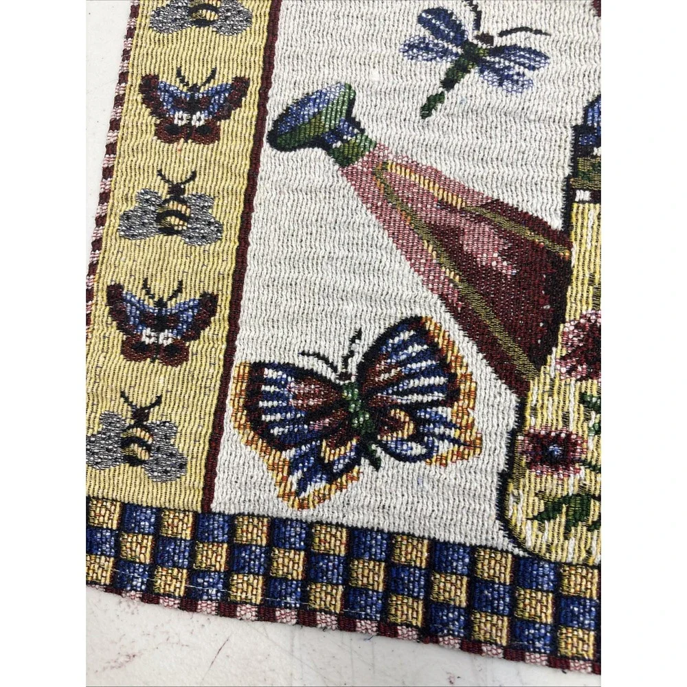 Tapestry Placemats Set Of 4 Watering Can Flowers‎ Butterflies Bees Garden Vibes